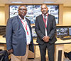 Phumuzi Sigasa, head of TNPA’s Port Security Portfolio (left) and Richard Vallihu, chief executive of TNPA, inside the newly renovated control room located at the Port of Durban which went live with TNPA’s new R843 million port security system on 12 February 2016.
